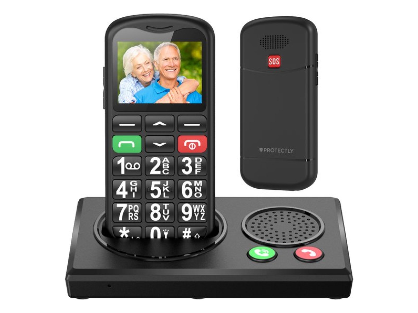Protectly Senioren Telefoon Handsfree met oplaadstation met luidspreker