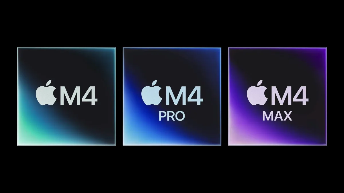 De huidige MacBook Pro-modellen van Apple naast elkaar; de nieuwe modellen zijn nog niet getoond